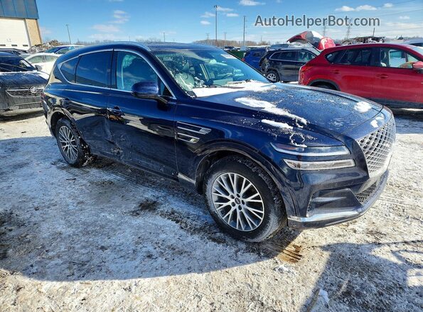 KMUHBDSB7NU075732 2022 GENESIS GV80 Blue Przód prawy