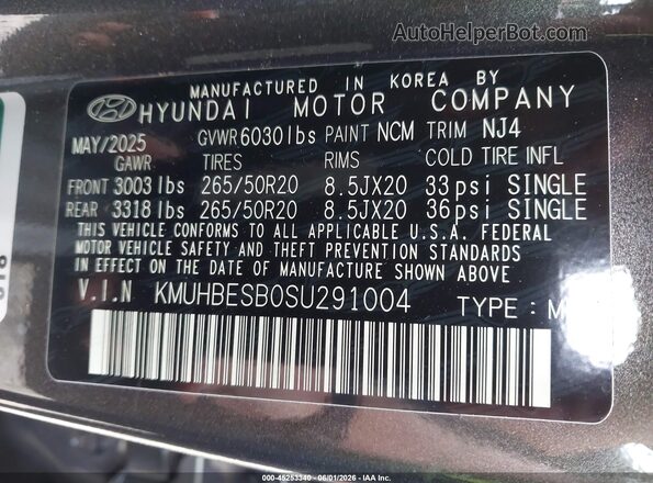 KMUHBESB0SU291004 2025 GENESIS GV80 Серый Вид подкапотного пространства