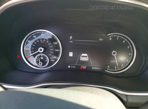 KMUHCESC2RU176386 2024 GENESIS GV80 White Instrument cluster view