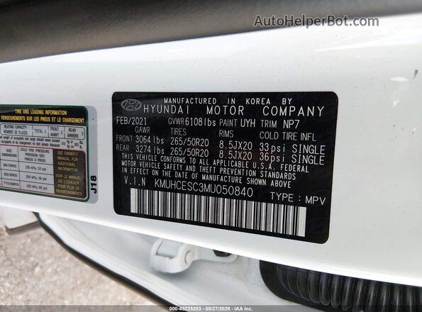 KMUHCESC3MU050840 2021 GENESIS GV80 White ძრავის განყოფილების ხედი