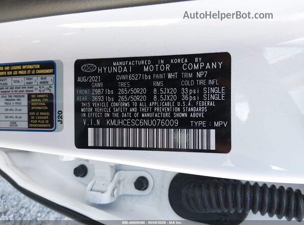 KMUHCESC6NU076009 2022 GENESIS GV80 White ძრავის განყოფილების ხედი