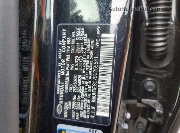 KMUHDESC7SU255541 2025 GENESIS GV80 Black Вид наклейки з VIN-кодом