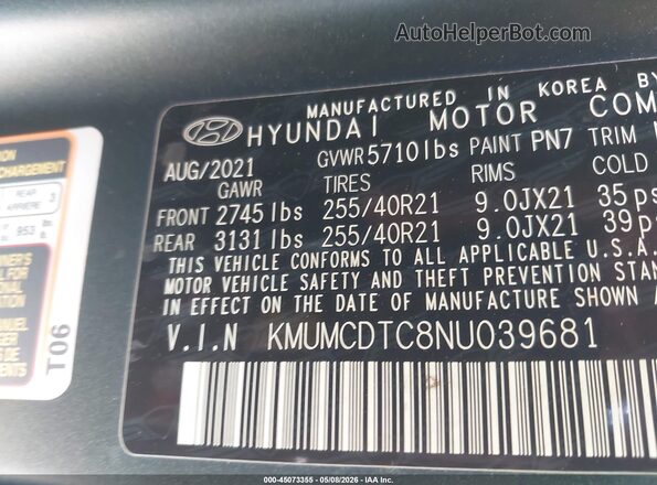 KMUMCDTC8NU039681 2022 GENESIS GV70 Зеленый Вид подкапотного пространства