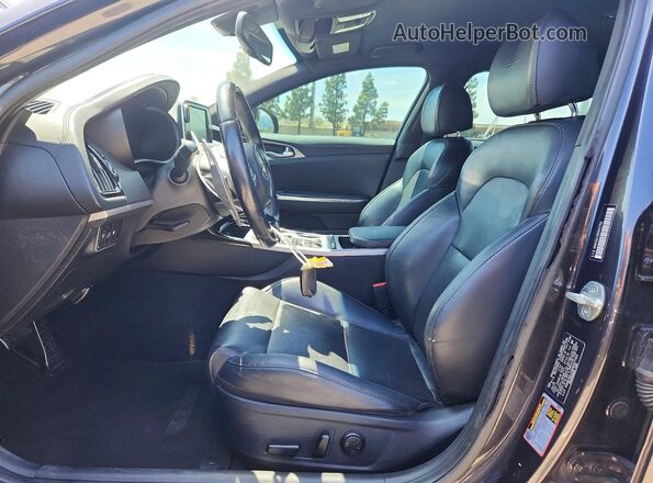 KNAE35LC9K6057763 2019 KIA STINGER Black წინა სალონის ხედი