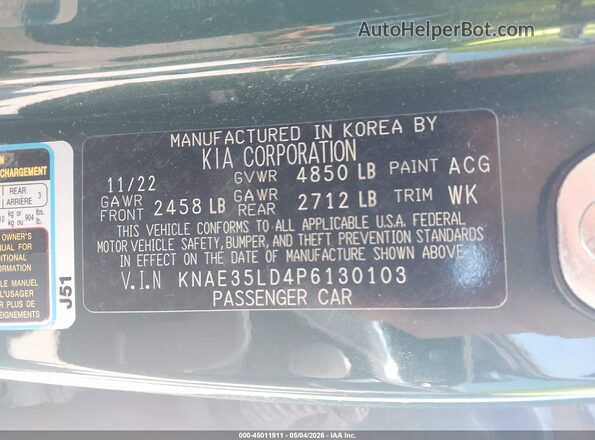 KNAE35LD4P6130103 2023 KIA STINGER Green Widok komory silnika