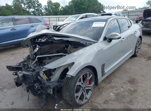 KNAE55LC5M6087646 2021 KIA STINGER Серый Передняя левая четверть