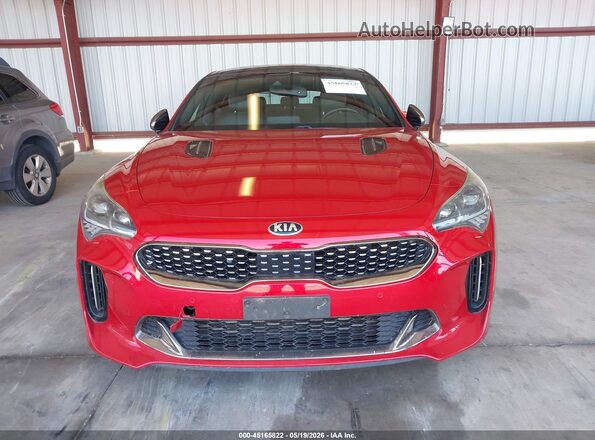 KNAE55LC6J6010909 2018 KIA STINGER Red Vista del cuadro de instrumentos