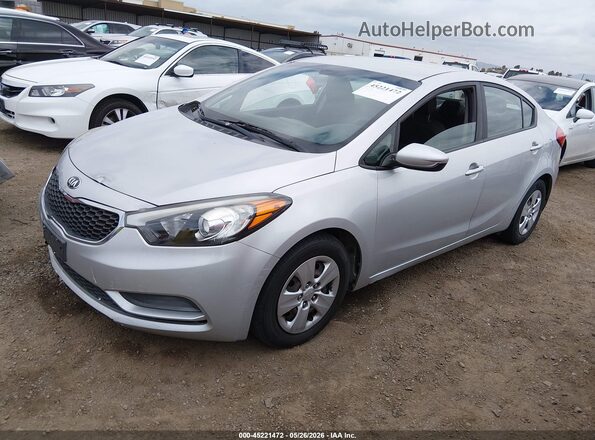 KNAFK4A68G5573852 2016 KIA FORTE Silver Առջևի ձախ երեք քառորդ տեսարան