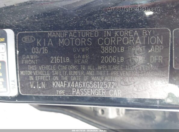 KNAFX4A6XG5612572 2016 KIA FORTE Черный Вид подкапотного пространства