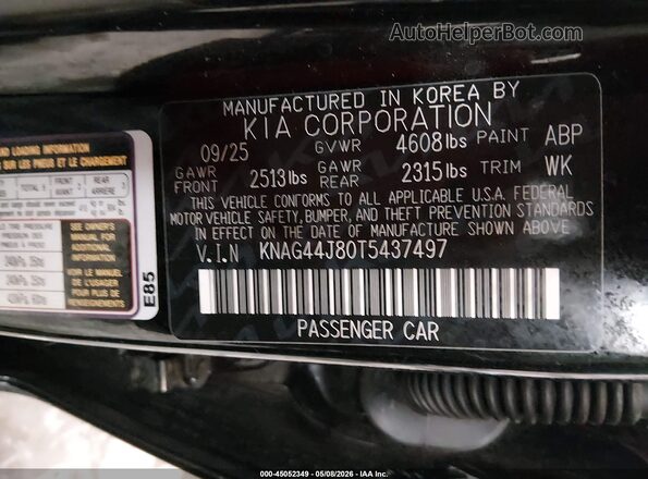 KNAG44J80T5437497 2026 KIA K5 Черный Вид подкапотного пространства