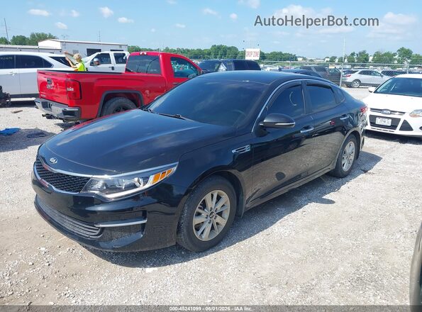 KNAGT4L3XG5115752 2016 KIA OPTIMA Black Առջևի ձախ երեք քառորդ տեսարան