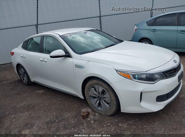 KNAGT4LE5H5012399 2017 KIA OPTIMA HYBRID White Widok wnętrza z tyłu