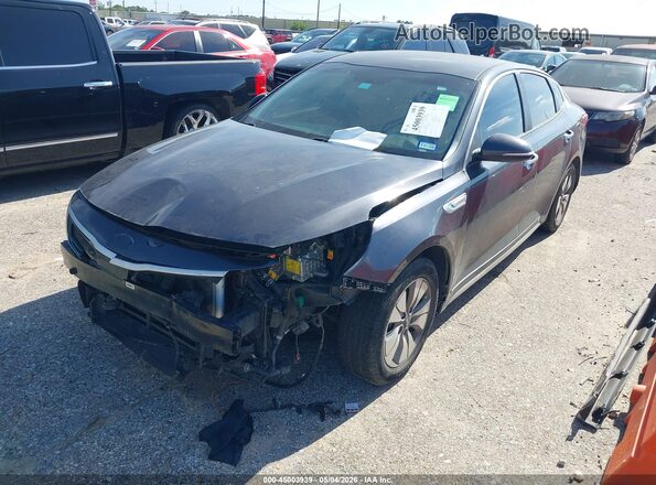 KNAGT4LEXH5016349 2017 KIA OPTIMA HYBRID Gray Передня ліва чверть