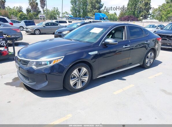 KNAGU4LE0J5020705 2018 KIA OPTIMA HYBRID Blue წინა მარცხენა ხედი სამი მეოთხედიდან