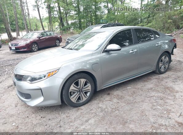 KNAGV4LDXJ5025155 2018 KIA OPTIMA PLUG-IN HYBRID Silver წინა მარცხენა ხედი სამი მეოთხედიდან
