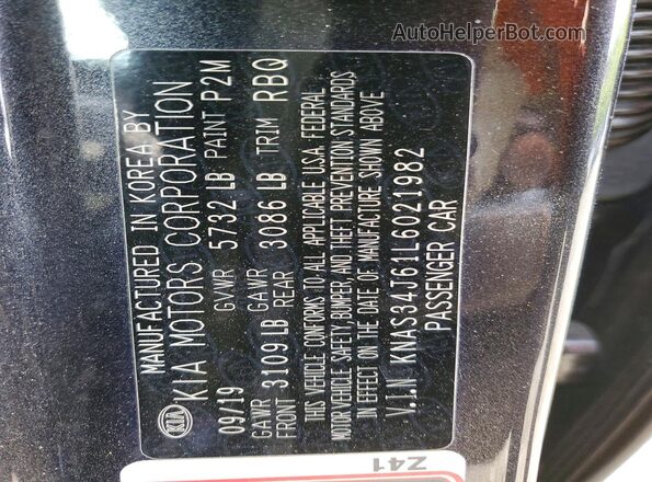 KNAS34J61L6021982 2020 KIA K900 Black 