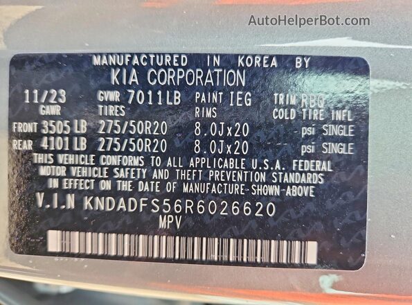 KNDADFS56R6026620 2024 KIA EV9 Серый Панорамный вид салона 360°