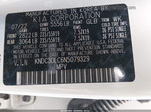 KNDC3DLC6N5079329 2022 KIA EV6 Beige Շարժիչի բաժամունքի տեսք