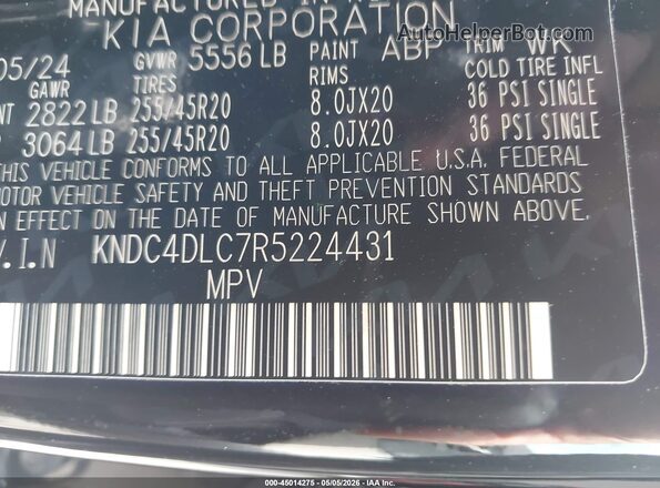 KNDC4DLC7R5224431 2024 KIA EV6 Black 