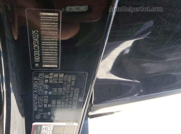 KNDCB3LC2K5345275 2019 KIA NIRO Black VIN կոդի պիտակի տեսք