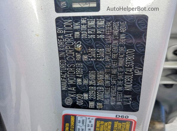 KNDCB3LC4L5378070 2020 KIA NIRO Silver Շարժիչի բաժամունքի տեսք