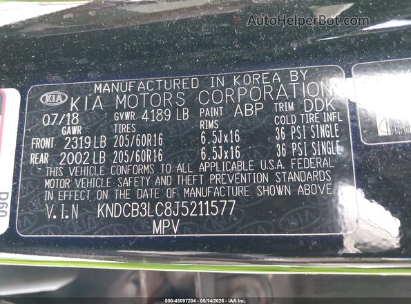 KNDCB3LC8J5211577 2018 KIA NIRO Black Engine compartment view