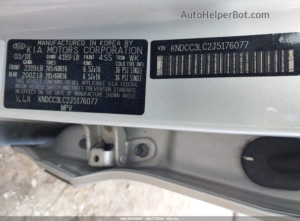 KNDCC3LC2J5176077 2018 KIA NIRO Gray Widok komory silnika