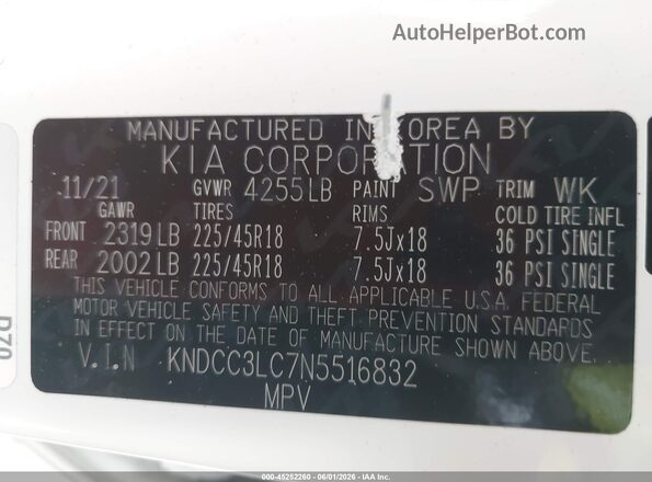 KNDCC3LC7N5516832 2022 KIA NIRO Белый Вид подкапотного пространства