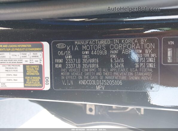 KNDCD3LD1J5205106 2018 KIA NIRO PLUG-IN HYBRID Black Vista del compartimento del motor