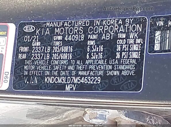 KNDCM3LD7M5463229 2021 KIA NIRO PLUG-IN HYBRID Gray Вид підкапотного простору