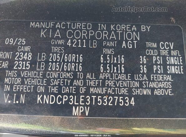 KNDCP3LE3T5327534 2026 KIA NIRO Gray 