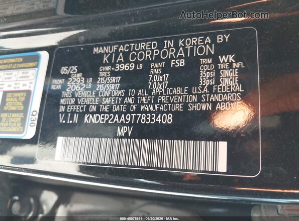 KNDEP2AA9T7833408 2026 KIA SELTOS Черный Вид подкапотного пространства