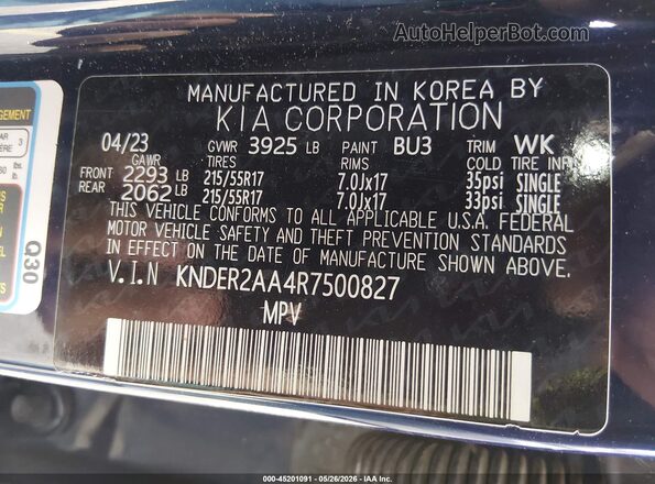 KNDER2AA4R7500827 2024 KIA SELTOS Blue Widok komory silnika
