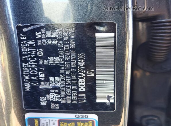 KNDERCAA2P7404035 2023 KIA SELTOS Gray Vista interior de 360 grados