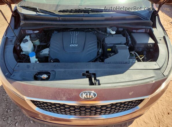 KNDMB5C11H6267427 2017 KIA SEDONA Burgundy Շարժիչի բաժամունքի տեսք