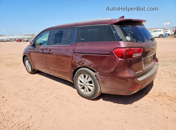 KNDMB5C11H6267427 2017 KIA SEDONA Burgundy Հետևի ձախ