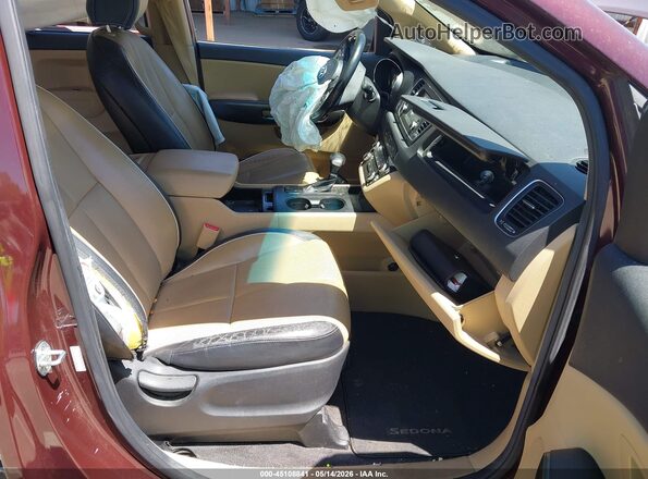 KNDMB5C12H6328171 2017 KIA SEDONA Коричневый Вид салона спереди