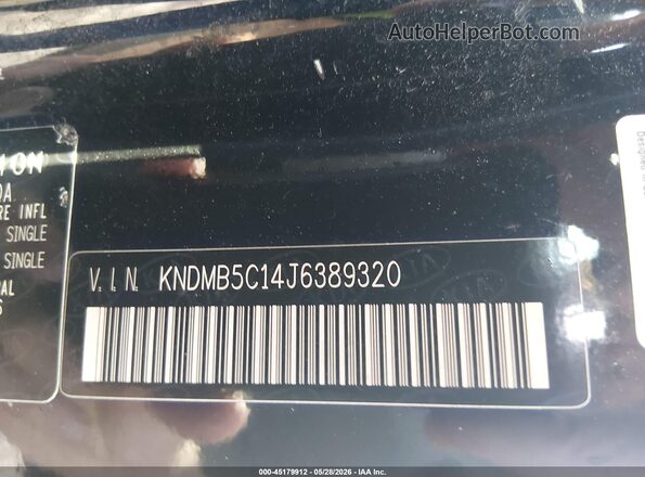 KNDMB5C14J6389320 2018 KIA SEDONA Black Engine compartment view