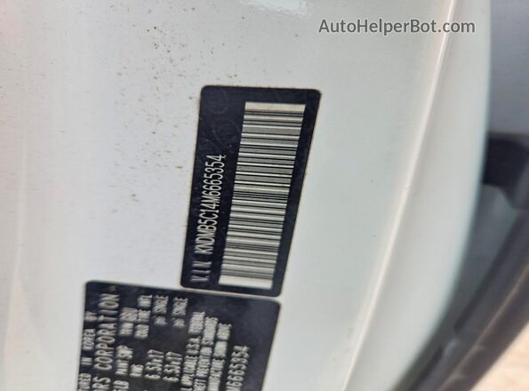 KNDMB5C14M6665354 2021 KIA SEDONA White Vista de la etiqueta del VIN