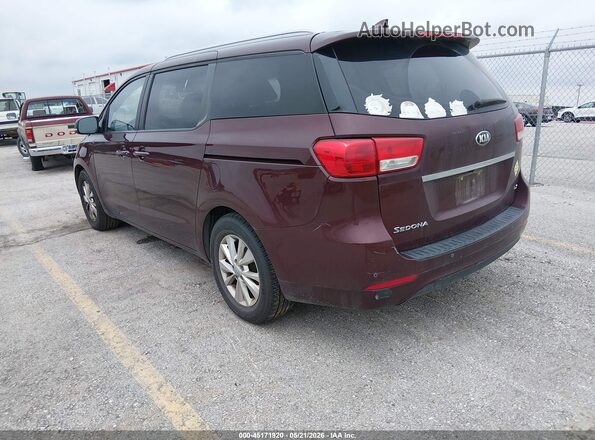 KNDMB5C15G6085633 2016 KIA SEDONA Burgundy Trasero izquierdo