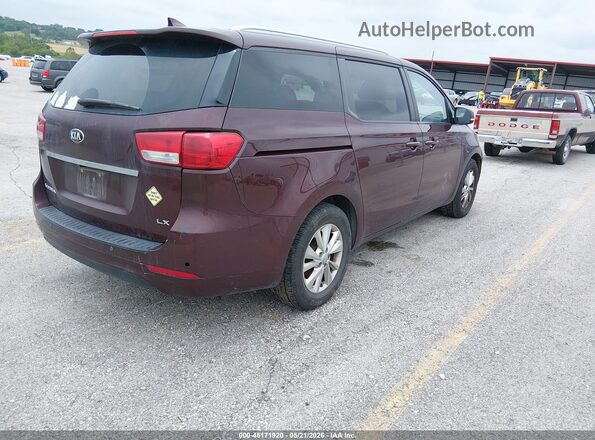 KNDMB5C15G6085633 2016 KIA SEDONA Burgundy Trasero derecho