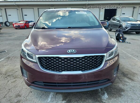 KNDMB5C15H6239145 2017 KIA SEDONA Maroon წინა ხედი
