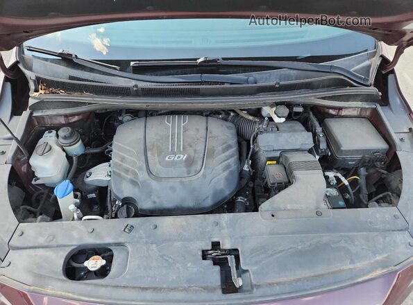 KNDMB5C15H6239145 2017 KIA SEDONA Maroon ძრავის განყოფილების ხედი