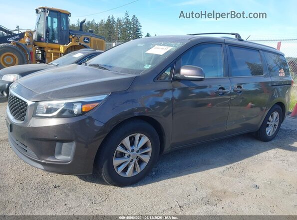 KNDMB5C16H6270338 2017 KIA SEDONA Brown Առջևի ձախ երեք քառորդ տեսարան