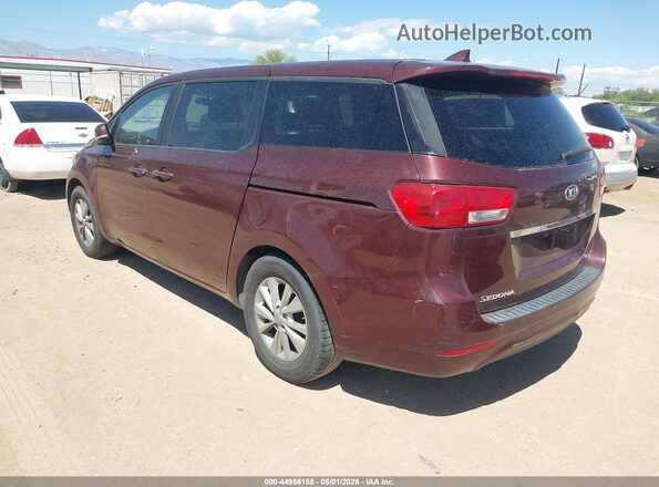 KNDMB5C17H6221679 2017 KIA SEDONA Burgundy Tył lewy