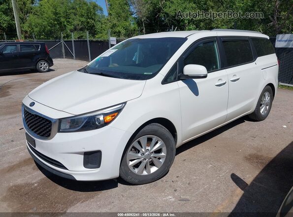 KNDMB5C17H6340493 2017 KIA SEDONA White წინა მარცხენა ხედი სამი მეოთხედიდან