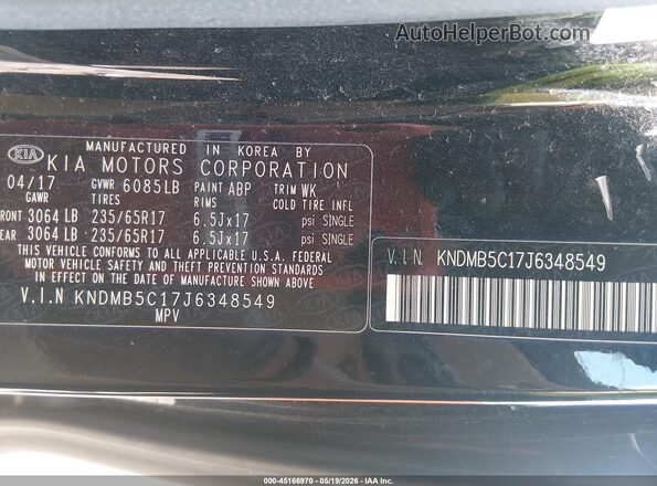 KNDMB5C17J6348549 2018 KIA SEDONA Black Widok komory silnika
