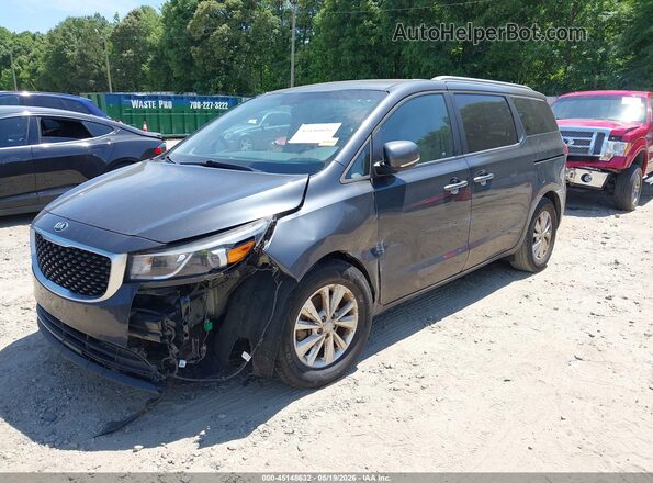 KNDMB5C19H6284346 2017 KIA SEDONA Gray წინა ხედი
