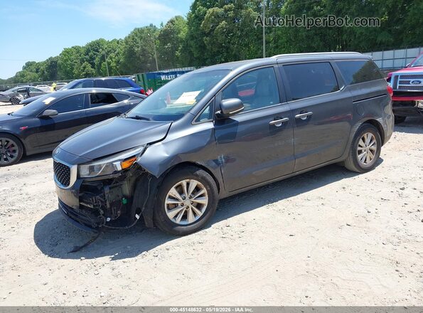 KNDMB5C19H6284346 2017 KIA SEDONA Gray წინა მარცხენა ხედი სამი მეოთხედიდან