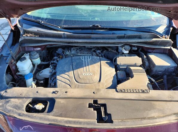 KNDMB5C19H6319659 2017 KIA SEDONA Burgundy ძრავის განყოფილების ხედი